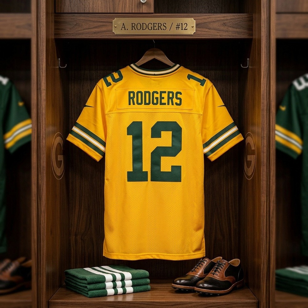 Nike Aaron Rodgers Green Bay Packers Alternate Yellow Jersey Youth XL 18/20 NWT